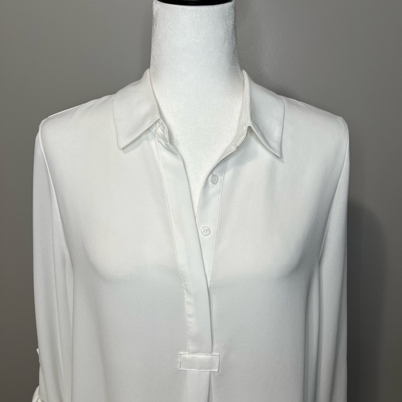 Pleione Hi-Lo Long Sleeve Collared Tunic Blouse - Picture 3 of 11